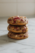 Raspberry & White Chocolate NYC chunky cookies - Baking Memories with Matilda